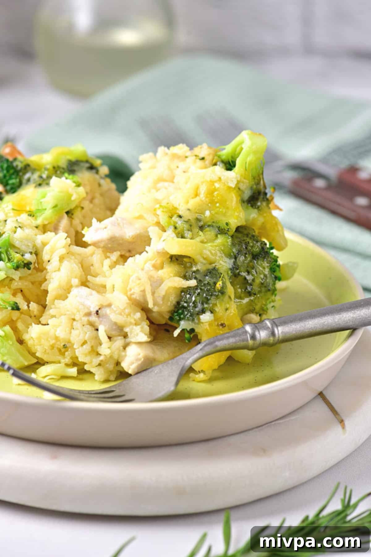 Gluten-Free Chicken Casserole (Dairy-Free) A plate full of delicious gluten-free chicken casserole, garnished with fresh herbs, ready to eat.
