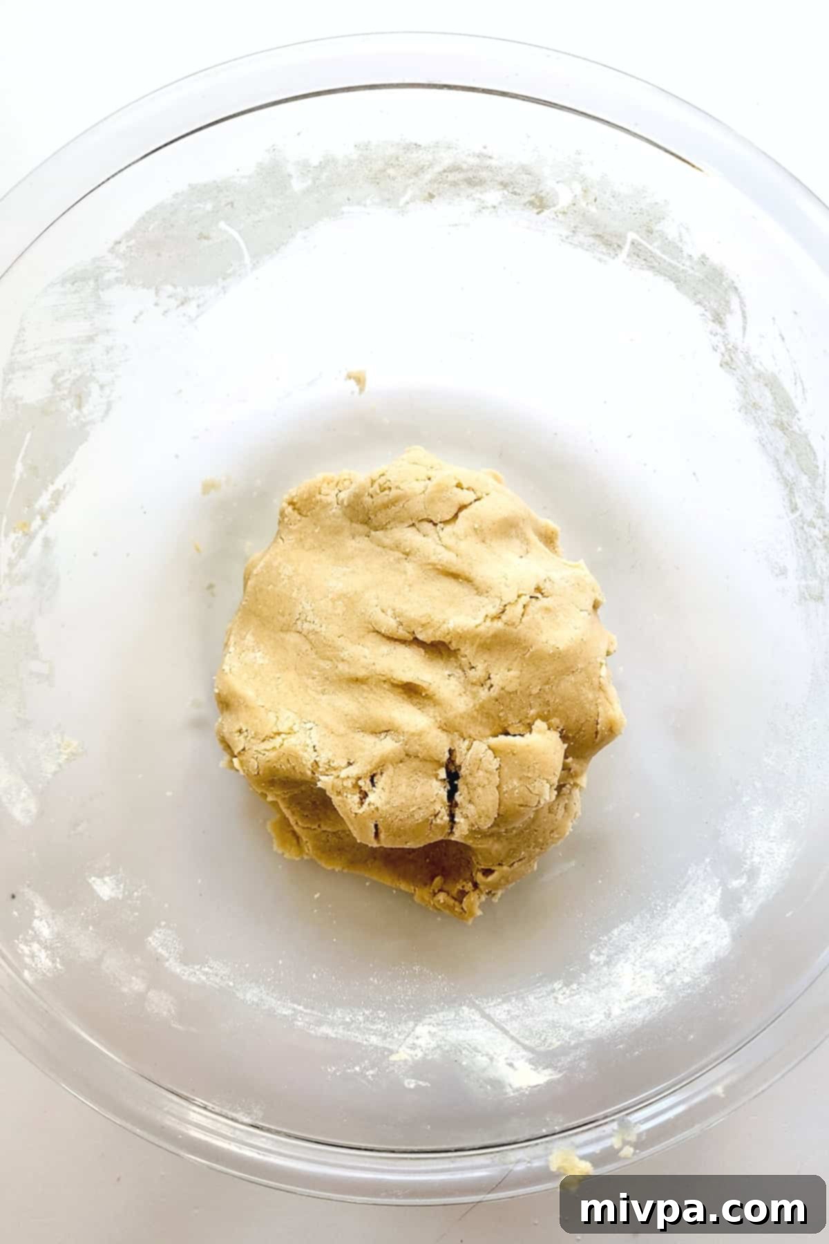 Gluten-Free Samoas Cookies (Dairy-Free) Cookie dough mixture in glass bowl.