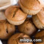 A stack of golden-brown buckwheat muffins.