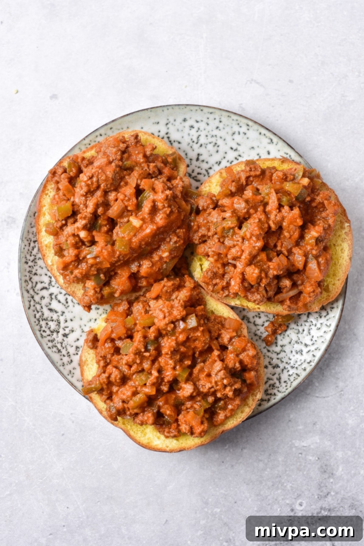 Gluten-Free Sloppy Joe Recipe (Dairy-Free) Sloppy joe meat sauce on burger buns.