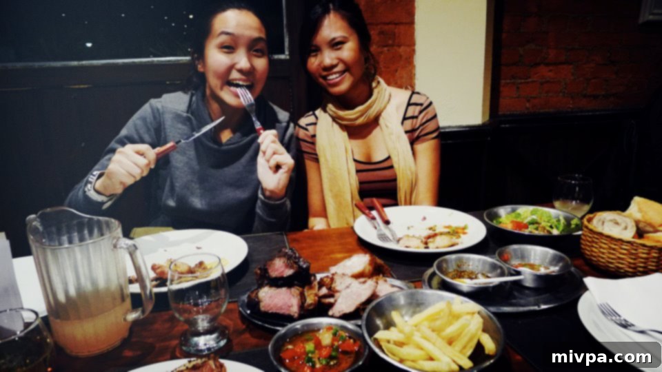 The Why Behind My Food Photography 3 Author with her sister Valerie enjoying a lavish meat buffet in Buenos Aires after horse riding.