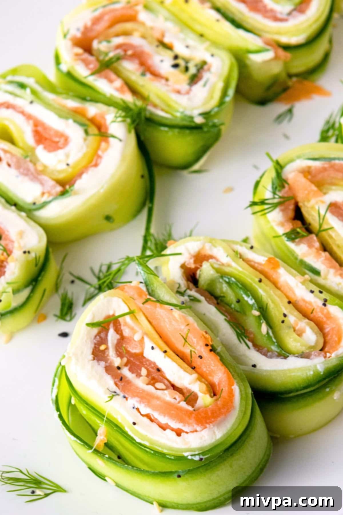 Easy Cucumber Roll Ups Recipe Cucumber cream cheese roll ups on plate