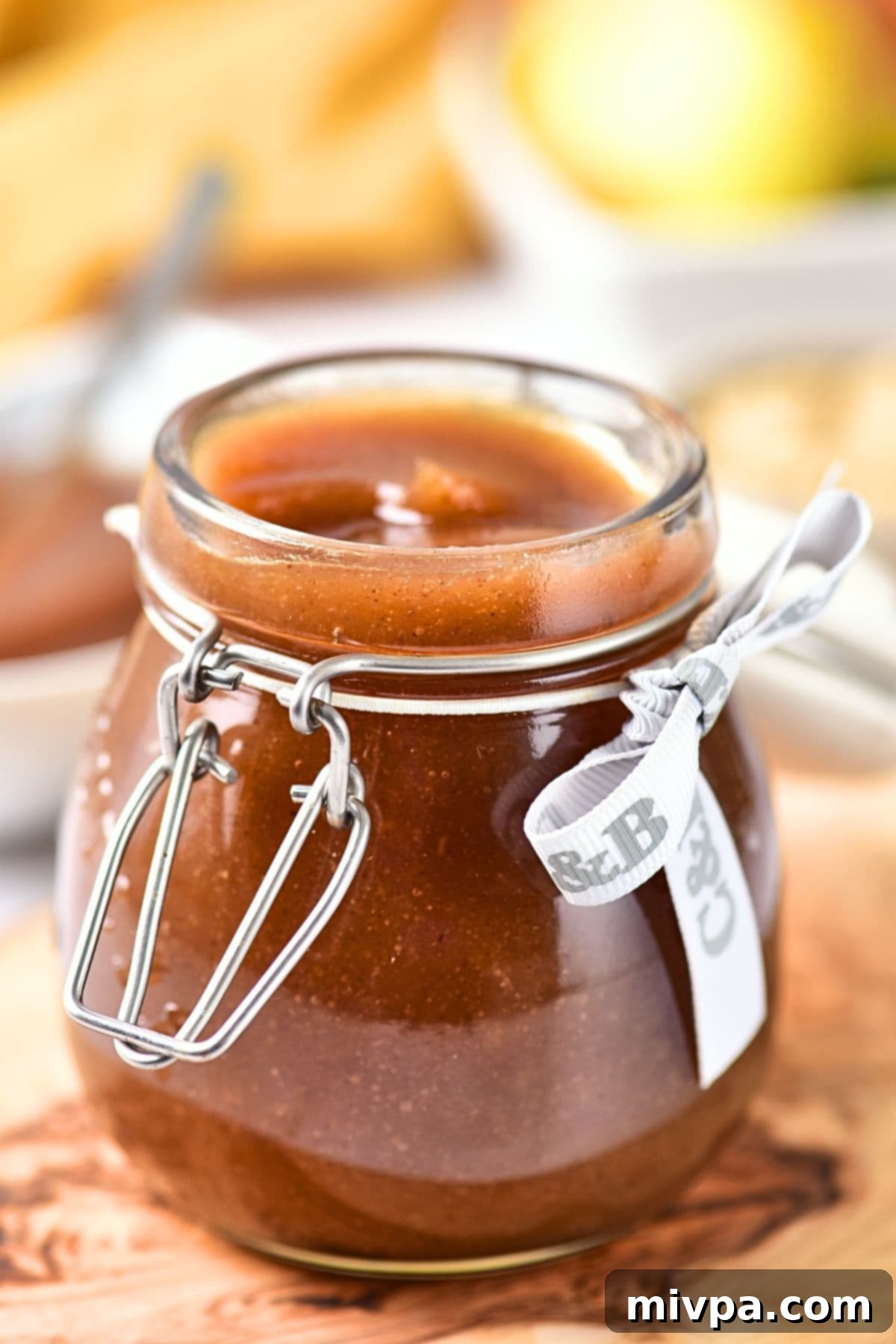A jar of homemade apple butter