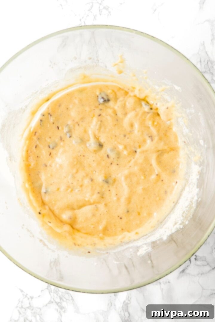 Batter with chocolate chips in bowl