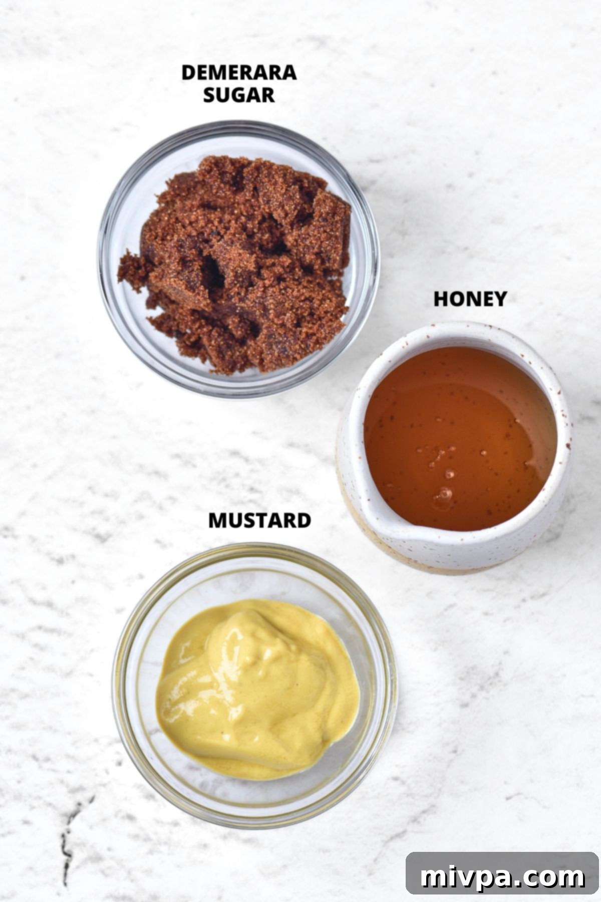 Ingredients for honey mustard marinade