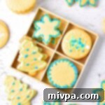 A box of Christmas sugar cookies