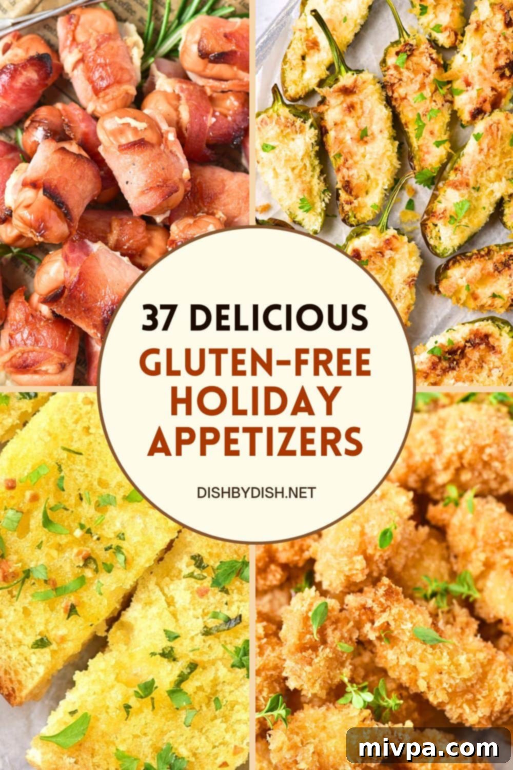 37 Festive Gluten-Free Holiday Appetizers 2 A festive spread of gluten-free holiday appetizers on a wooden board.
