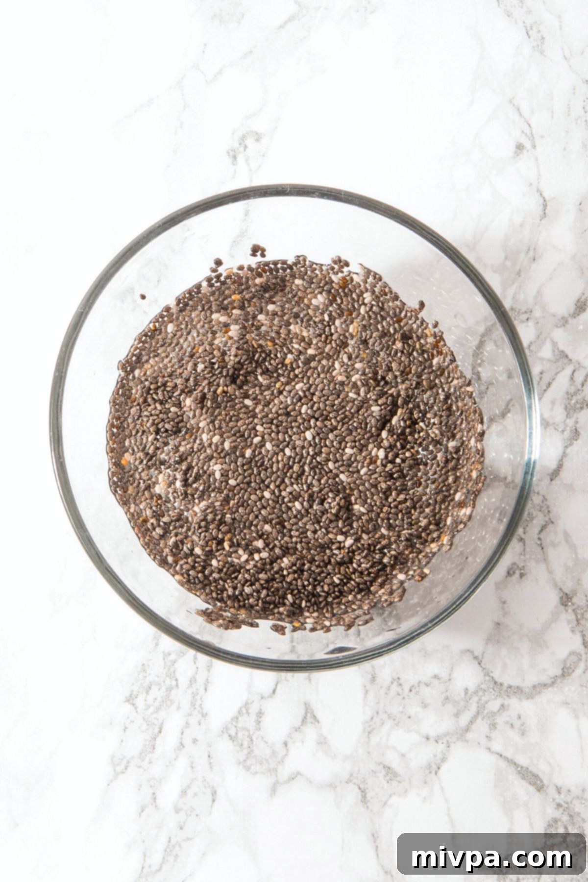 Gluten-Free Almond Crackers A bowl of chia seeds and water mixture