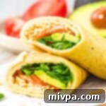 Healthy Cottage Cheese Flatbread 3 Sliced cottage cheese flatbread wrap