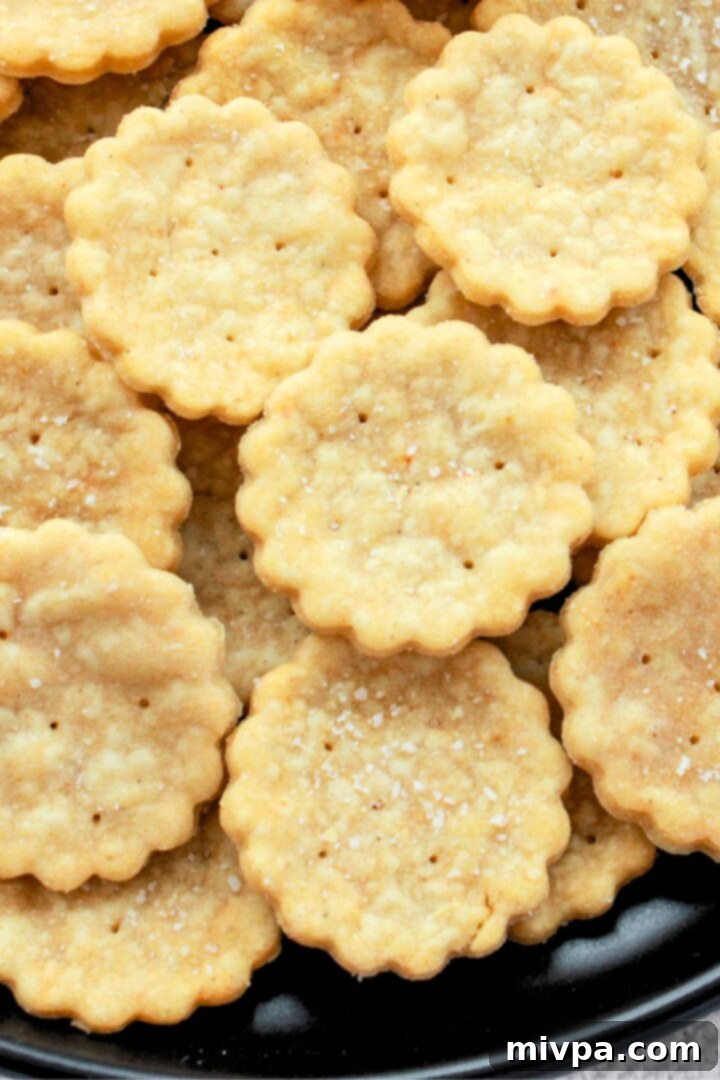 Simple Gluten-Free Ritz Style Crackers Dairy-Free Friendly 5 A plate of homemade ritz crackers