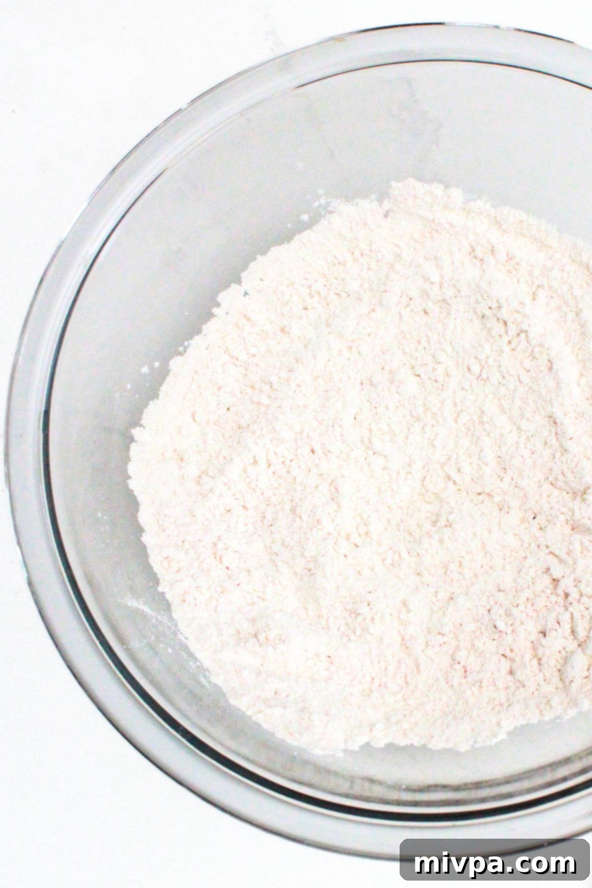Gluten-Free Ritz Cracker Recipe Flour mixture in glass mixing bowl