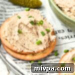 Duck liver pate on crackers, ready to be served