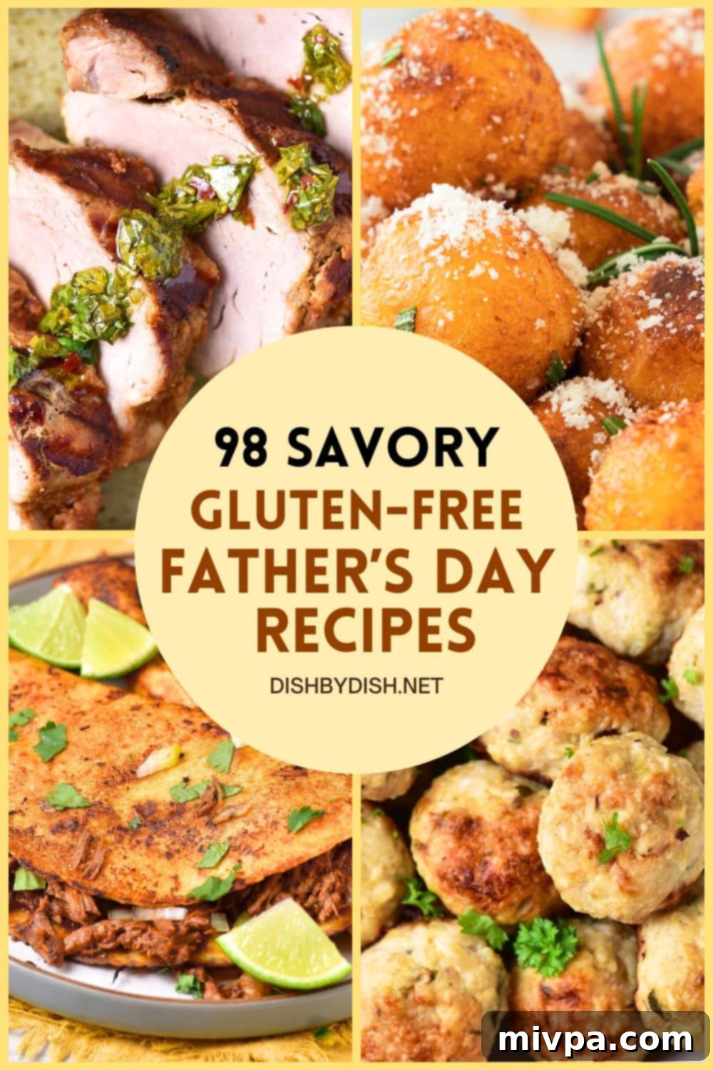 Father's Day Delights: 98 Savory Gluten-Free Recipes for Dad 2 A vibrant selection of gluten-free dishes perfect for any celebration, featuring a variety of meats, sides, and appetizers, all beautifully presented.