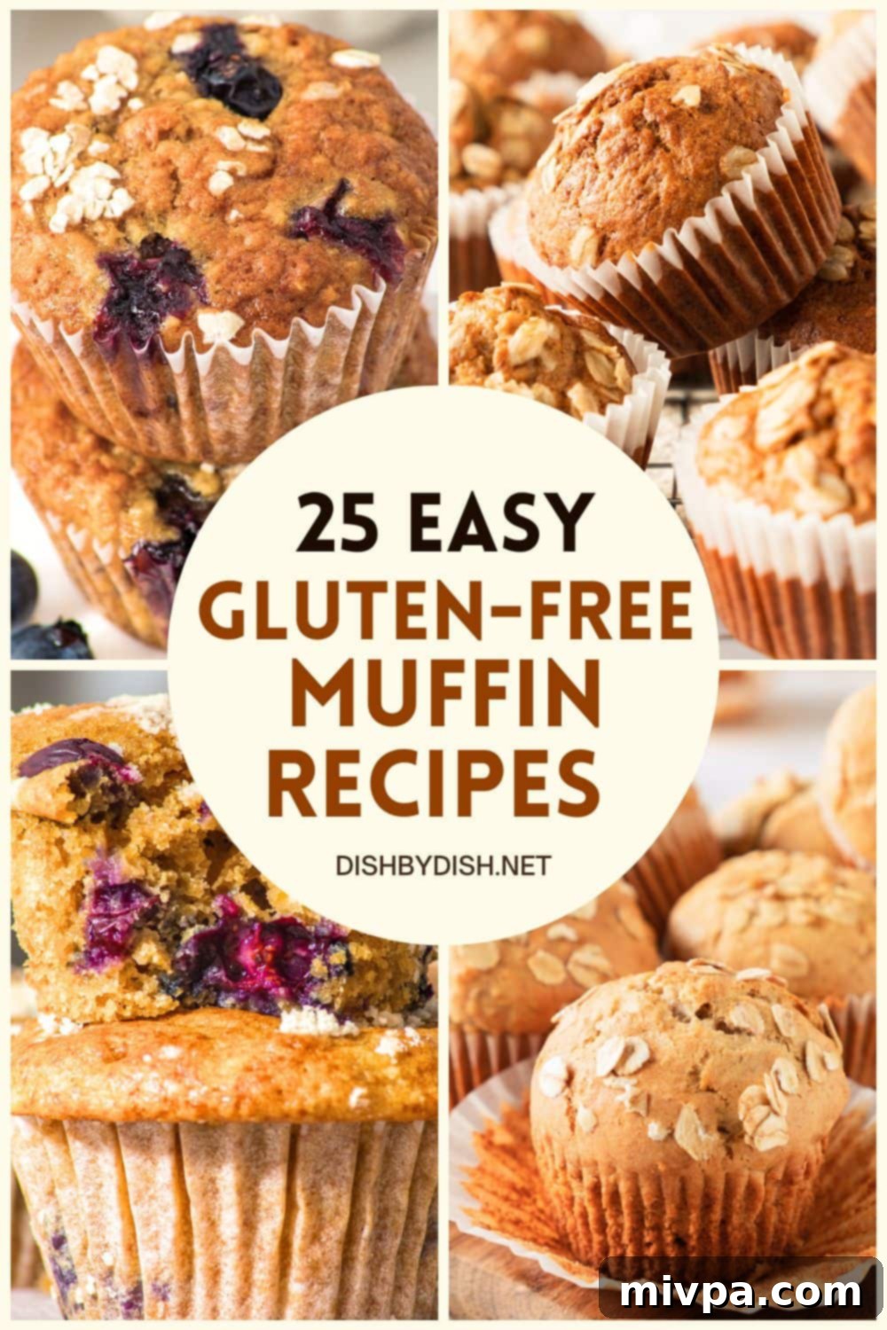 25 Simple Gluten-Free Muffins for Every Occasion 2 Collage of images of muffins