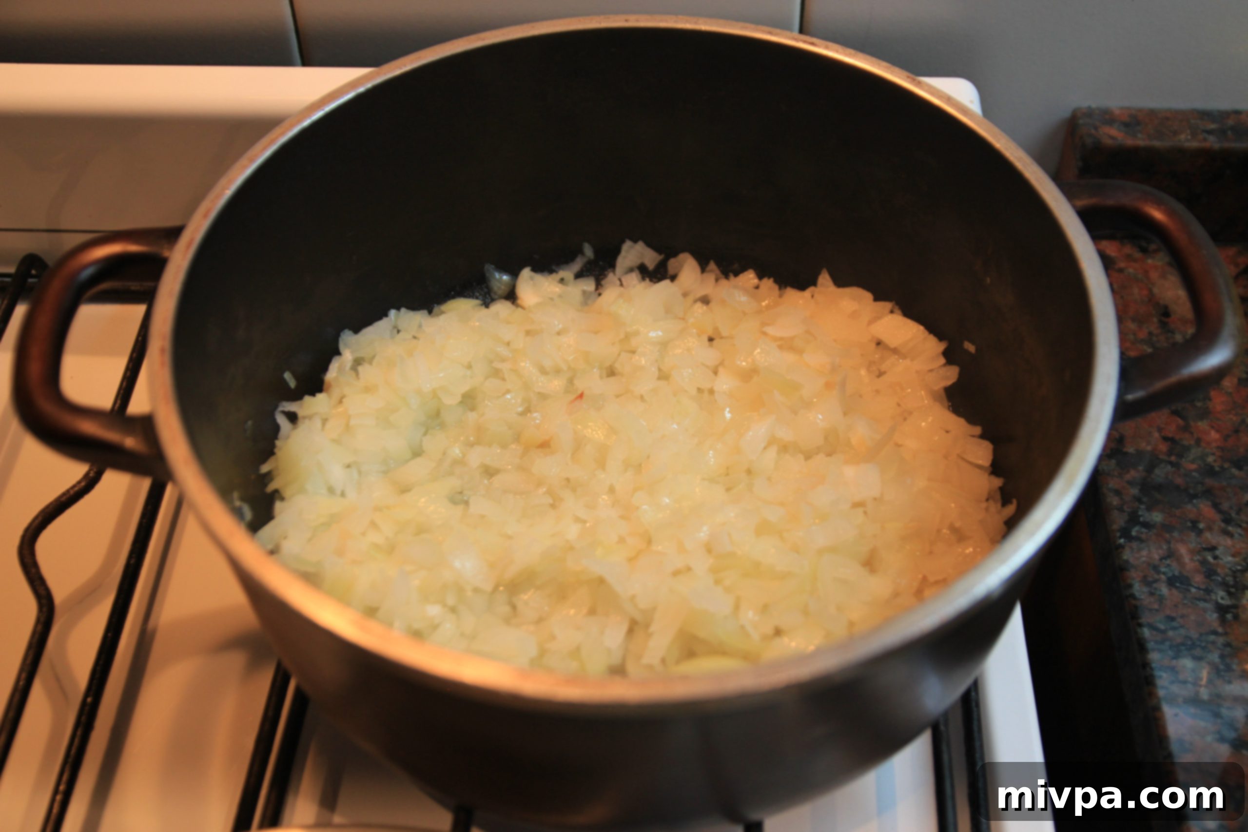 Sauteeing diced onions