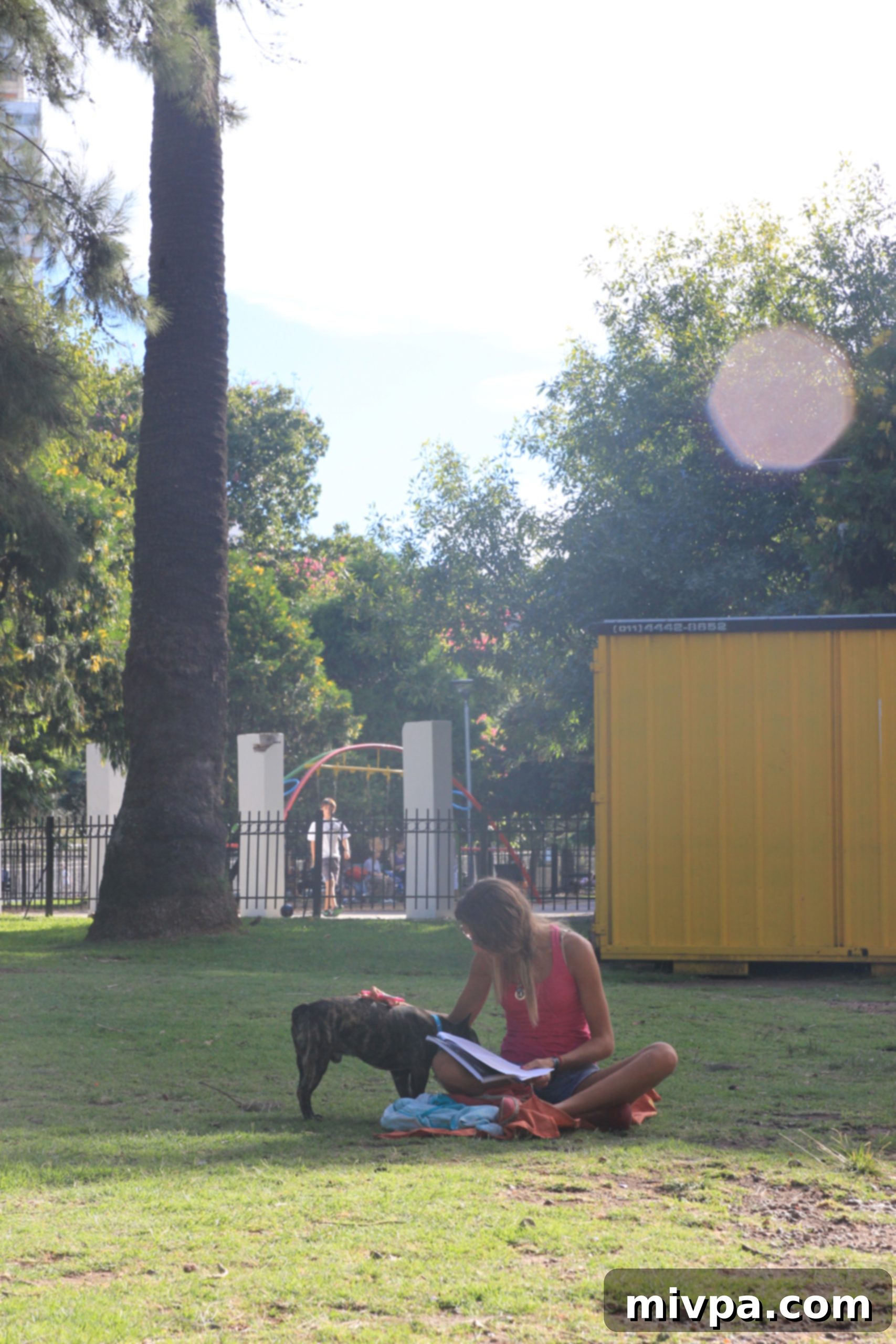 Thoughtful gaze of a person relaxing in the park