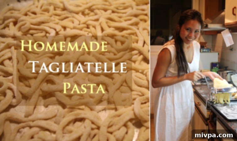 The process of mixing flour, eggs, and water to form homemade pasta dough.