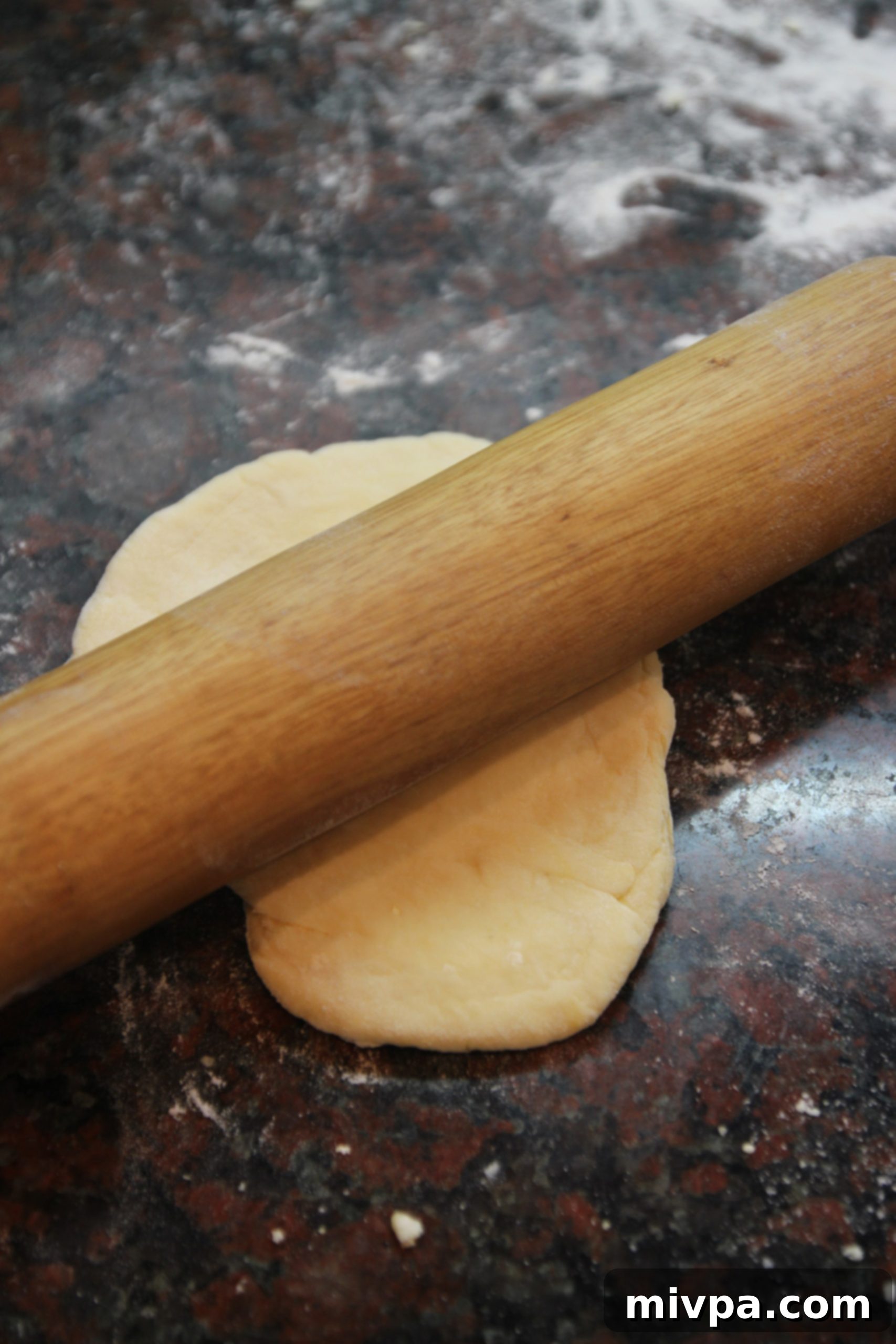 Close-up of well-kneaded pasta dough.