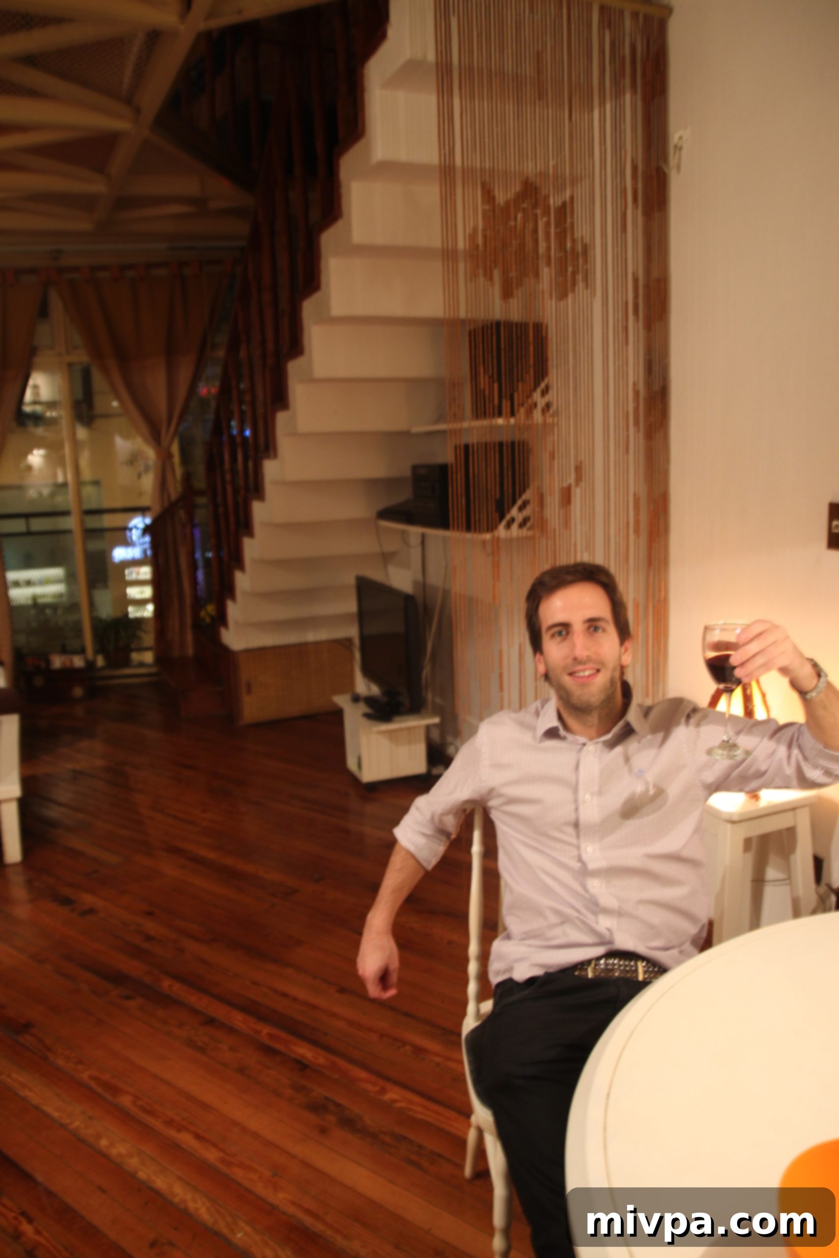 Juan looking intrigued (and perhaps a little apprehensive) during the preparation