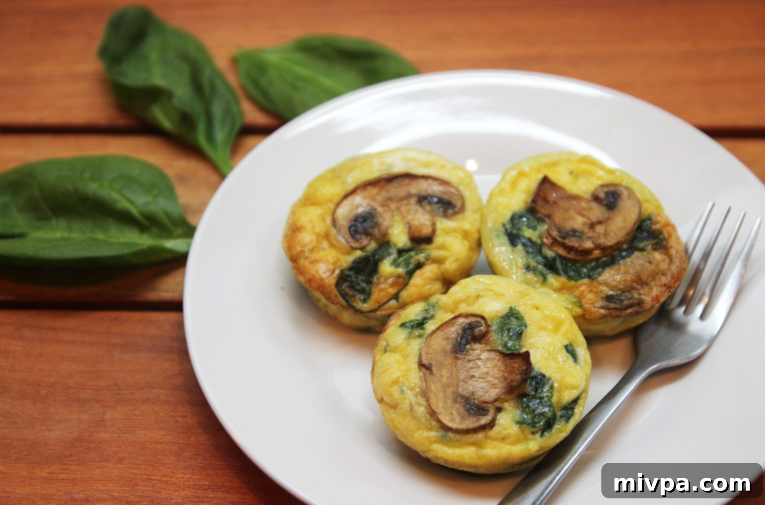Delicious and vibrant Mushroom Spinach Quiche Cups