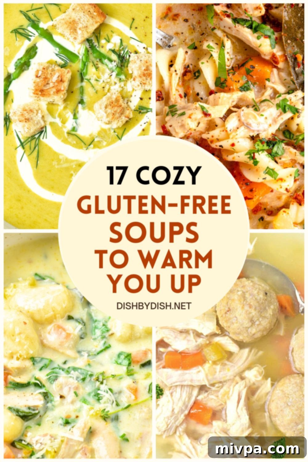 Soul-Warming Gluten-Free Soups for Ultimate Winter Comfort 2 A vibrant selection of various gluten-free soups in bowls, invitingly presented.