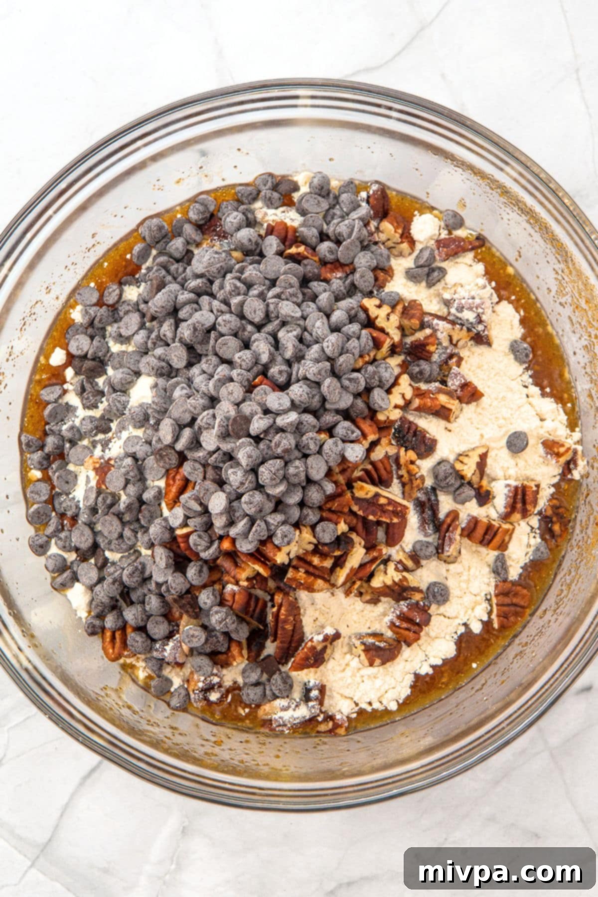 Easy Browned Butter Choc Chip Cookies Chocolate chips and toasted chopped pecans folded into the cookie dough.